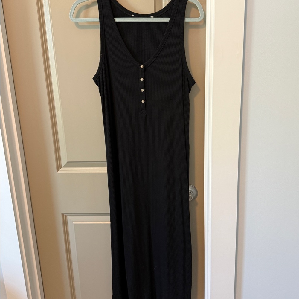 LOFT Sleeveless Black Maxi Dress